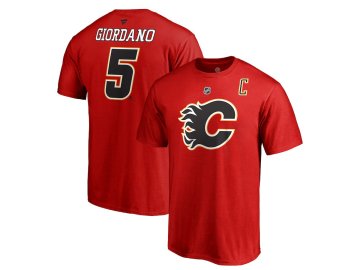 Tričko #5 Mark Giordano Calgary Flames Stack Logo Name & Number