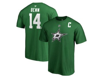 Tričko #14 Jamie Benn Dallas Stars Stack Logo Name & Number