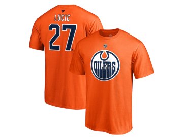 Tričko #27 Milan Lucic Edmonton Oilers Stack Logo Name & Number