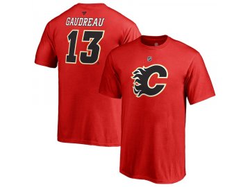 Dětské Tričko #13 Johnny Gaudreau Calgary Flames Stack Logo Name & Number