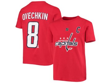 Dětské Tričko #8 Alex Ovechkin Washington Capitals Stack Logo Name & Number