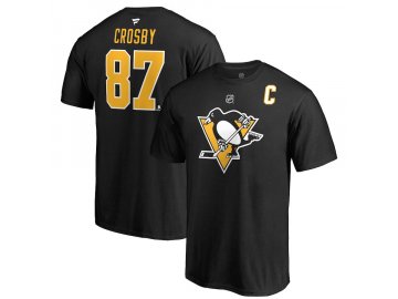 Tričko #87 Sidney Crosby Pittsburgh Penguins Stack Logo Name & Number