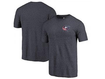 Tričko Columbus Blue Jackets Primary Logo Left Chest Distressed Tri-Blend