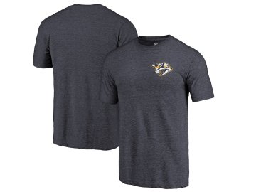 Tričko Nashville Predators Primary Logo Left Chest Distressed Tri-Blend