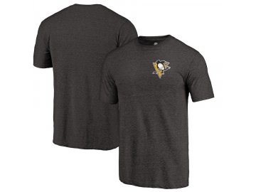Tričko Pittsburgh Penguins Primary Logo Left Chest Distressed Tri-Blend