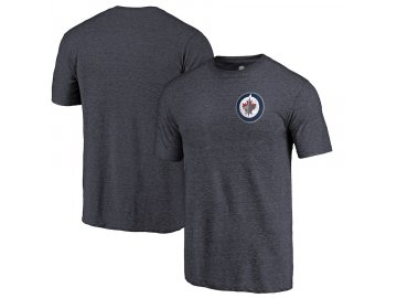 Tričko Winnipeg Jets Primary Logo Left Chest Distressed Tri-Blend