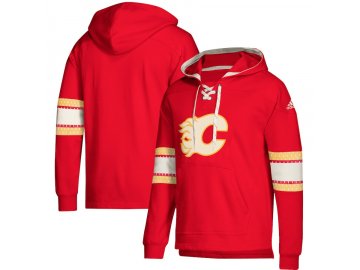 Mikina Calgary Flames Adidas Jersey Lace-Up Pullover Hoodie