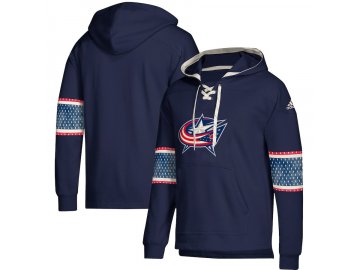 Mikina Columbus Blue Jackets Adidas Jersey Lace-Up Pullover Hoodie