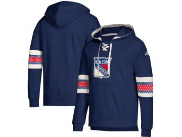 Mikina New York Rangers Adidas Jersey Lace-Up Pullover Hoodie