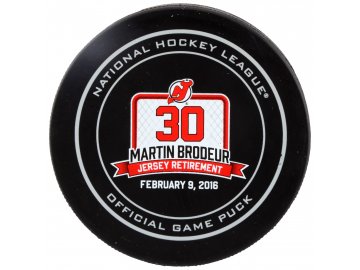 Puk Martin Brodeur February 9, 2016 Retirement Night Official Game Puck