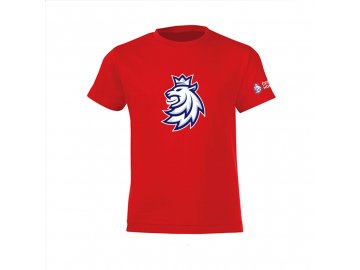 Dětské tričko logo lev Český Hokej červené