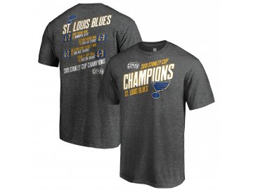 Pánské tričko St. Louis Blues 2019 Stanley Cup Champions Hash Marks Schedule
