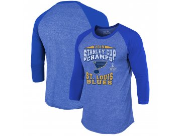 Pánské tričko St. Louis Blues 2019 Stanley Cup Champions The City Never Sleeps Raglan Tri-Blend