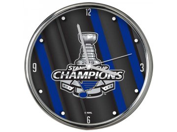 Hodiny St. Louis Blues 2019 Stanley Cup Champions 12'' Chrome Clock