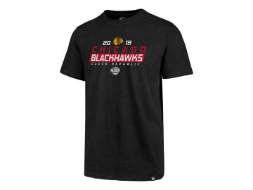 Pánské tričko 47 Brand Club Tee NHL Chicago Blackhawks černé GS19
