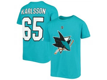 Dětské Tričko Erik Karlsson #65 San Jose Sharks Name Number