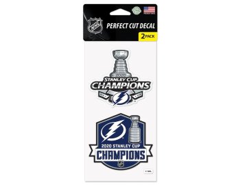 Set samolepek Tampa Bay Lightning 2020 Stanley Cup Champions 4'' x 8'' Perfect Cut Decal 2-Pack