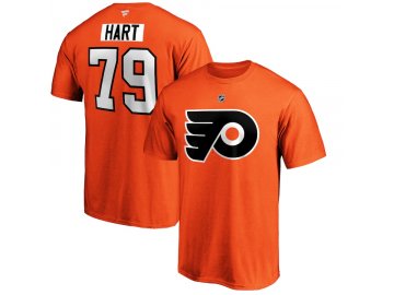 Tričko #79 Carter Hart Philadelphia Flyers Stack Logo Name & Number