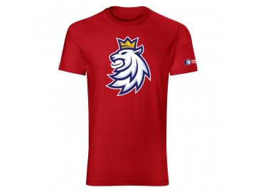 Pánské tričko Český Hokej Logo Lev Červené