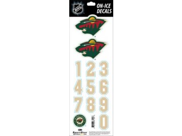 Samolepky na Helmu Minnesota Wild Decals Cream