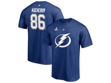 Pánské tričko Nikita Kucherov #86 Tampa Bay Lightning 2021 Stanley Cup Champions Name & Number