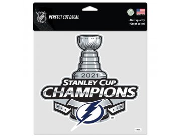 Samolepka Tampa Bay Lightning 2021 Stanley Cup Champions 8'' x 8'' Perfect-Cut Decal