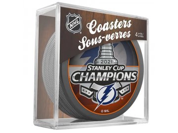Sada podtácků Tampa Bay Lightning 2021 Stanley Cup Champions 4-Puck Coaster Set