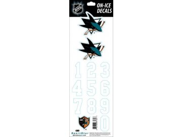 Samolepky na helmu San Jose Sharks Decals White