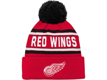 Dětská zimní čepice Detroit Red Wings Wordmark Cuffed Pom