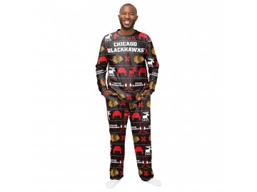 Pánské pyžamo Chicago Blackhawks Ugly Holiday Pajamas NHL