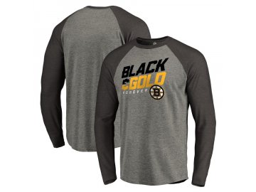 Tričko Boston Bruins Hometown Collection Black & Gold Raglan Long Sleeve T-Shirt