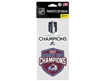 Samolepka Colorado Avalanche 2022 Stanley Cup Champions 4'' x 8'' Perfect-Cut Decal 2-Pack