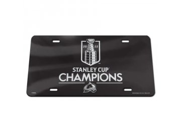 Cedule Colorado Avalanche 2022 Stanley Cup Champions Acrylic Laser-Cut Trophy License Plate