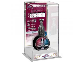 Vitrína na puk Colorado Avalanche 2022 Stanley Cup Champions Logo Deluxe Tall Hockey Puck Case