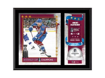 Obraz Colorado Avalanche 2022 Stanley Cup Champions Mikko Rantanen 12'' x 15'' Sublimated Plaque with Game-Used Ice from the 2022 Stanley Cup Final - Limited Edition of 500