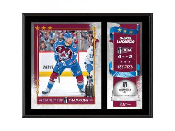 Obraz Colorado Avalanche 2022 Stanley Cup Champions Gabriel Landeskog 12'' x 15'' Sublimated Plaque with Game-Used Ice from the 2022 Stanley Cup Final - Limited Edition of 500