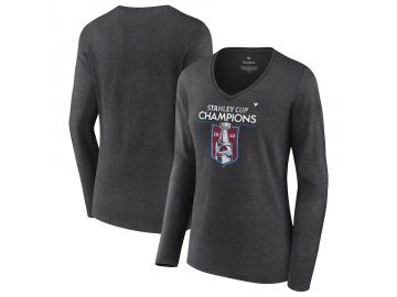 Dámské tričko Colorado Avalanche 2022 Stanley Cup Champions Locker Room V-Neck Long Sleeve
