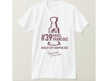 Dětské tričko Pavel Francouz #39 Stanley Cup Champion 2022 Colorado Avalanche - bílé