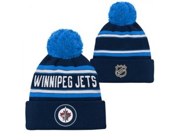 Dětská zimní čepice Winnipeg Jets Wordmark Cuffed Pom
