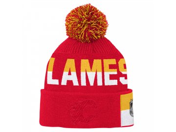 Dětská zimní čepice Calgary Flames Faceoff Jacquard Knit