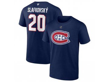 Tričko Juraj Slafkovsky #20 Montreal Canadiens Stack Logo Name & Number Blue