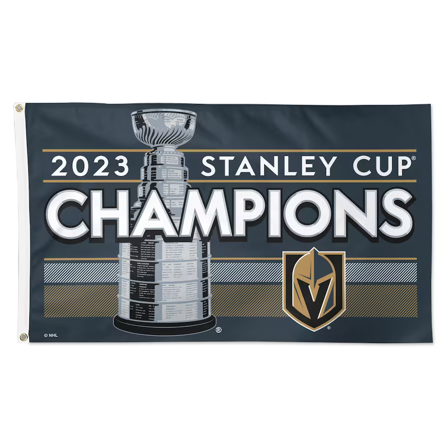 Fanatics Velká vlajka Vegas Golden Knights NHL 2023 Stanley Cup Champions Locker Room 3' x 5' On-Ice Single-Sided Deluxe Flag