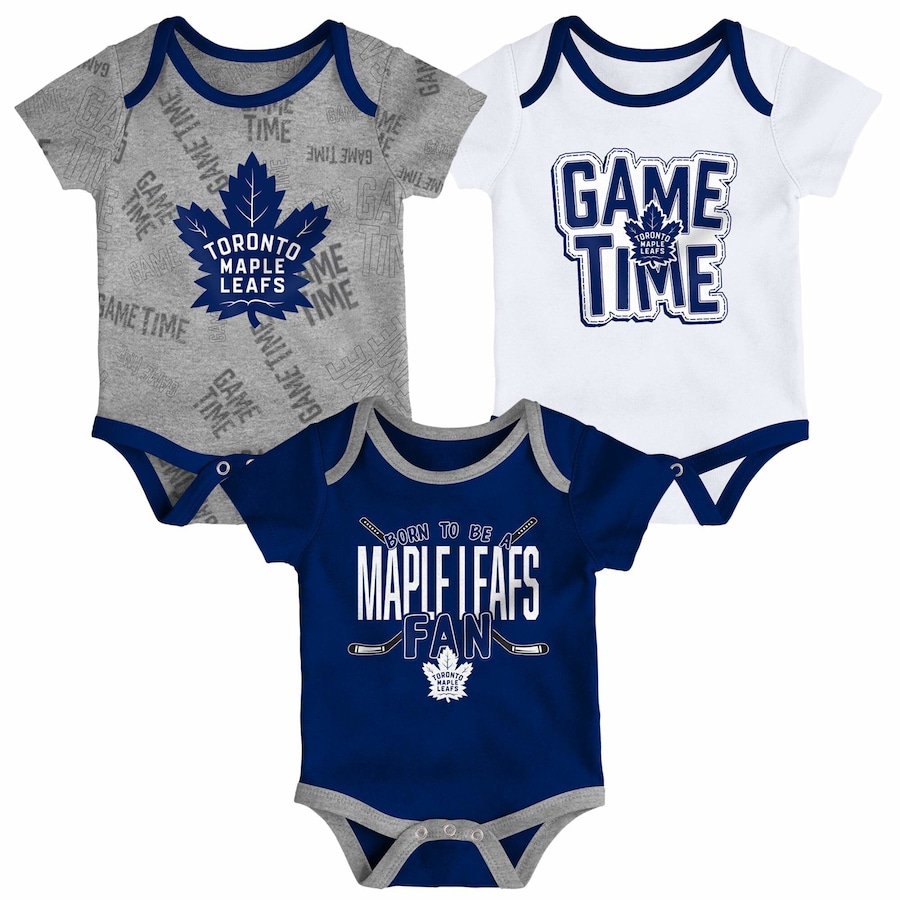 Levně Kojenecké Body Toronto Maple Leafs NHL 3-pack Game Time S/S Creeper Set - Newborn