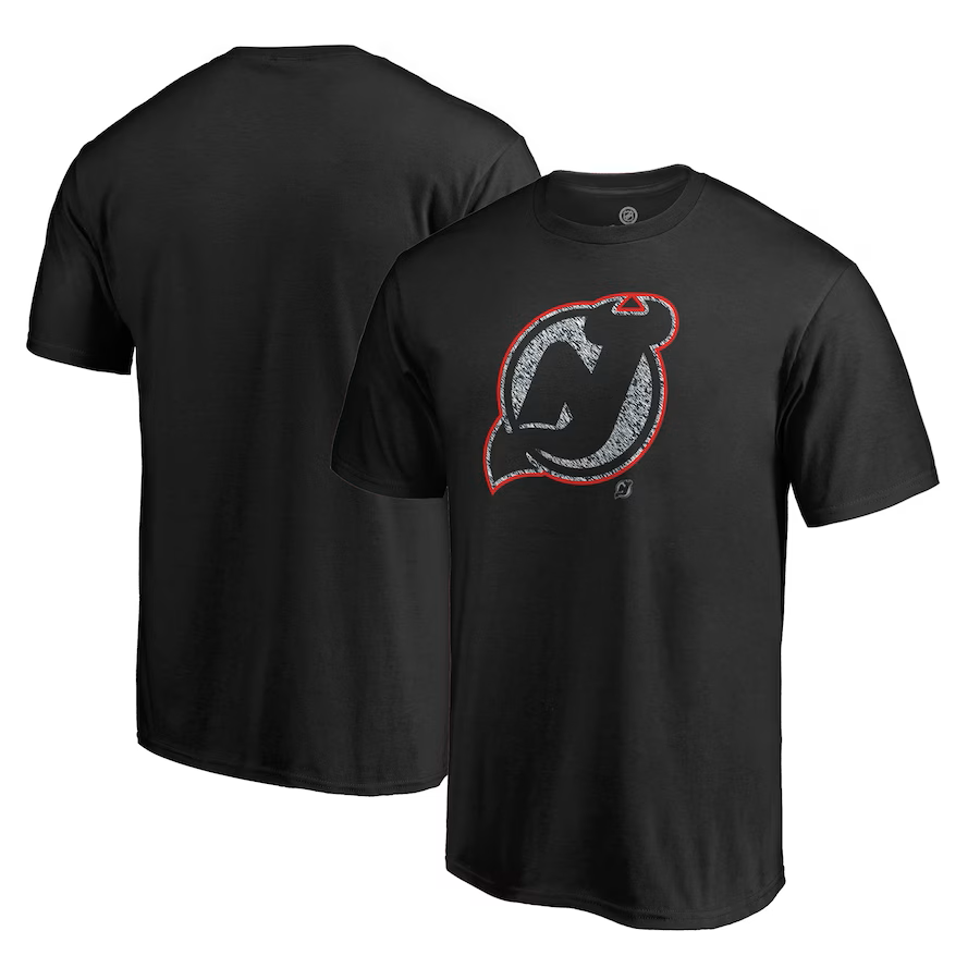 Pánské tričko New Jersey Devils NHL Static Logo T-Shirt - Black Velikost: XXXL