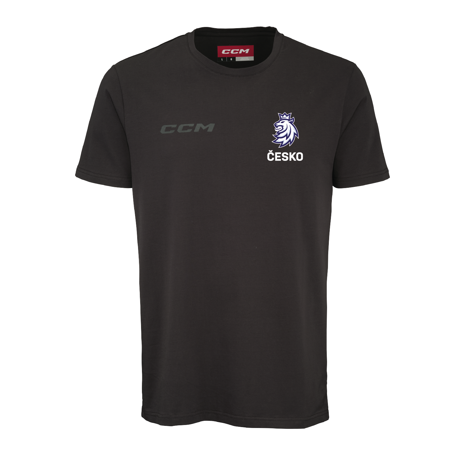 Pánské tričko Český hokej CCM Core Lev Česko Black Velikost: M