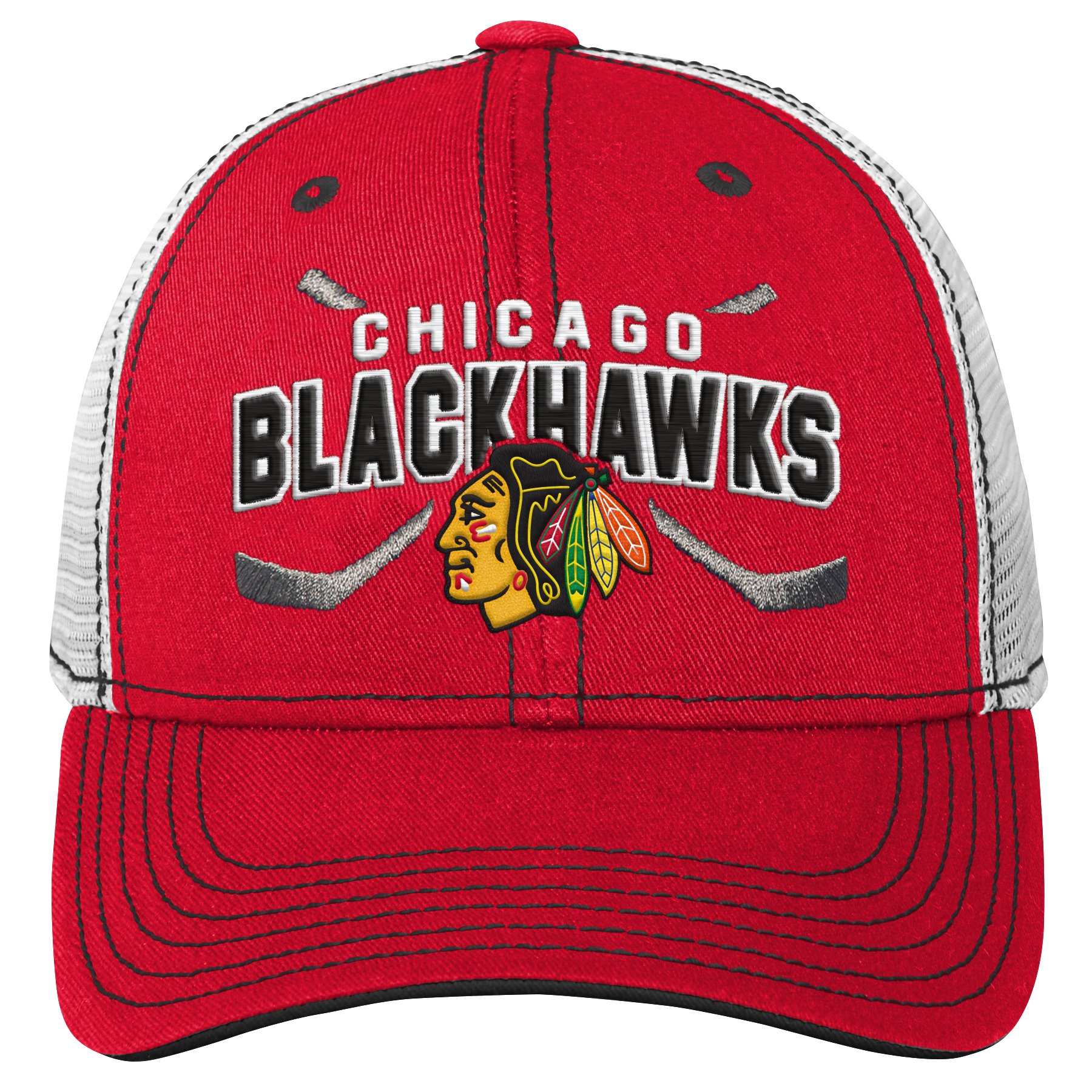 Levně Dětská kšiltovka Chicago Blackhawks NHL Lockup Meshback Adjustable