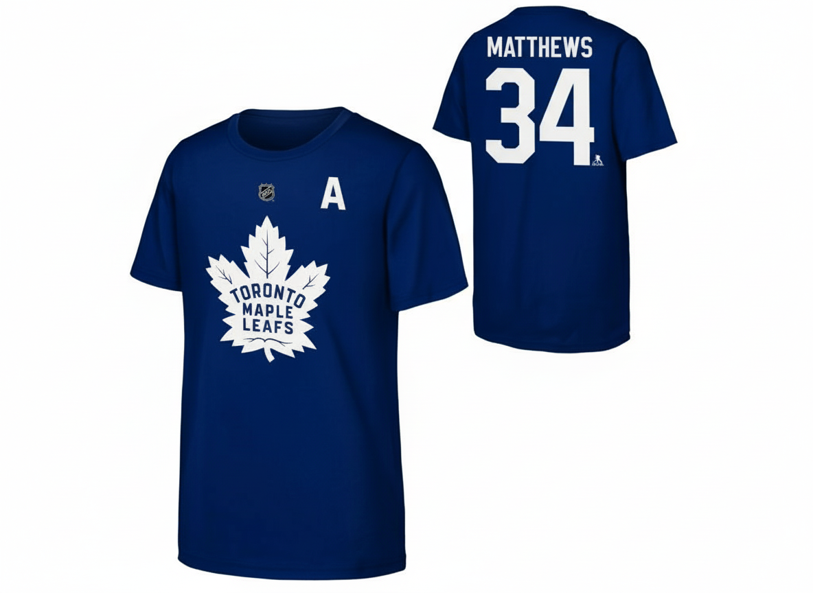 Dětské tričko Auston Matthews Toronto Maple Leafs NHL Flat N&N Ctn Tee Velikost: Dětské S (122 - 128)