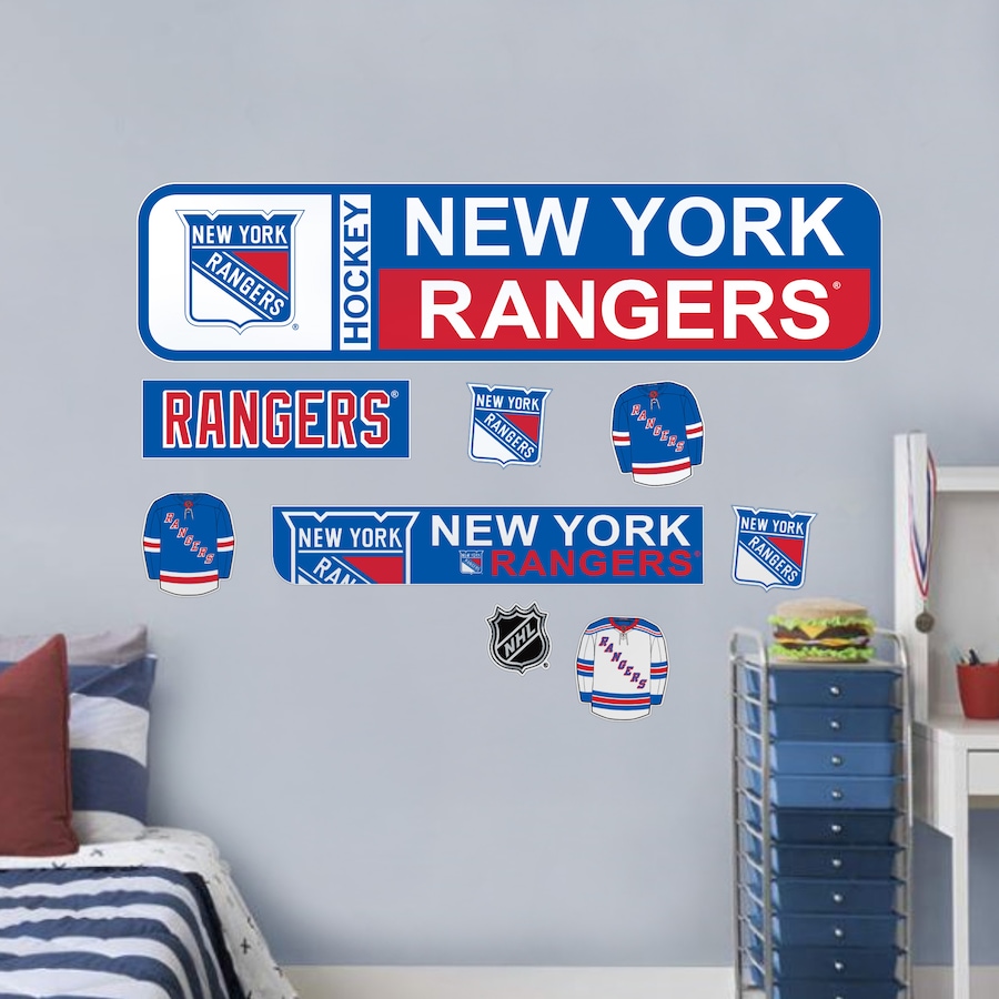 Mustang Samolepky na Stěnu New York Rangers NHL Repositionable Street Signs Wall Decal Set