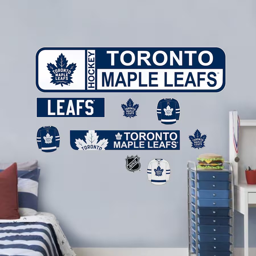 Mustang Samolepky na Stěnu Toronto Maple Leafs NHL Repositionable Street Signs Wall Decal Set