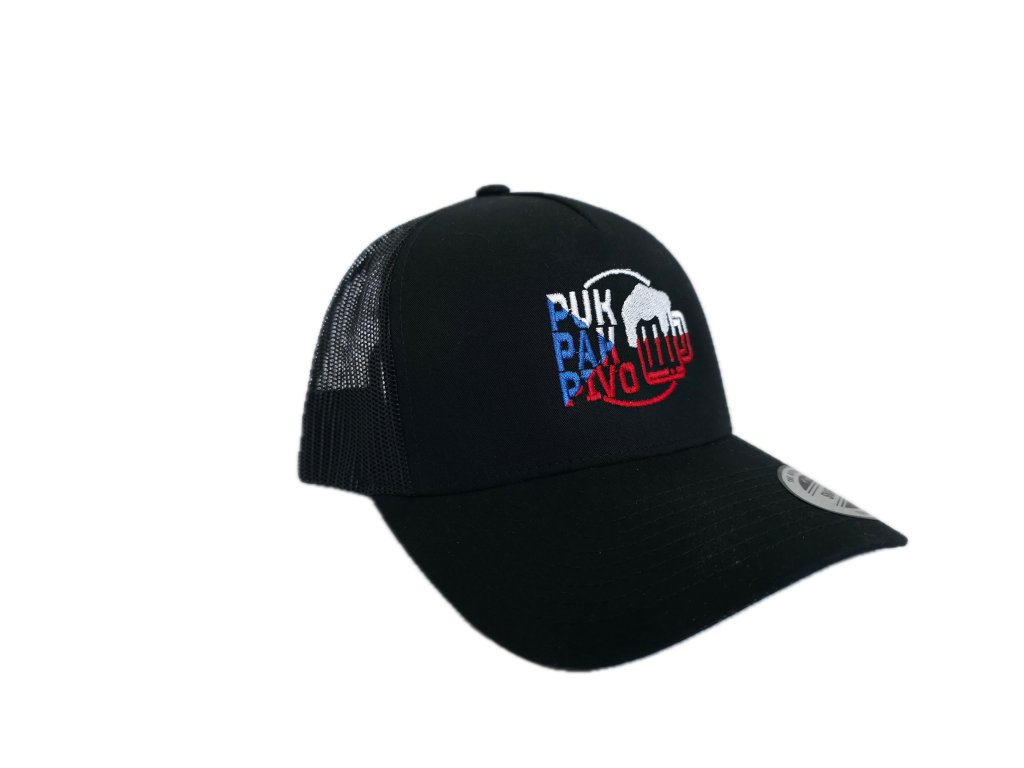 PukPakPivo Pánská Kšiltovka Puk Pak Pivo Truckerka s logem v designu vlajky